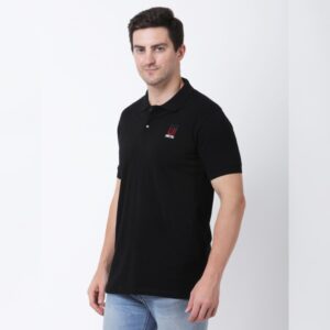 Black Body Fitted Unisex Polo Tee